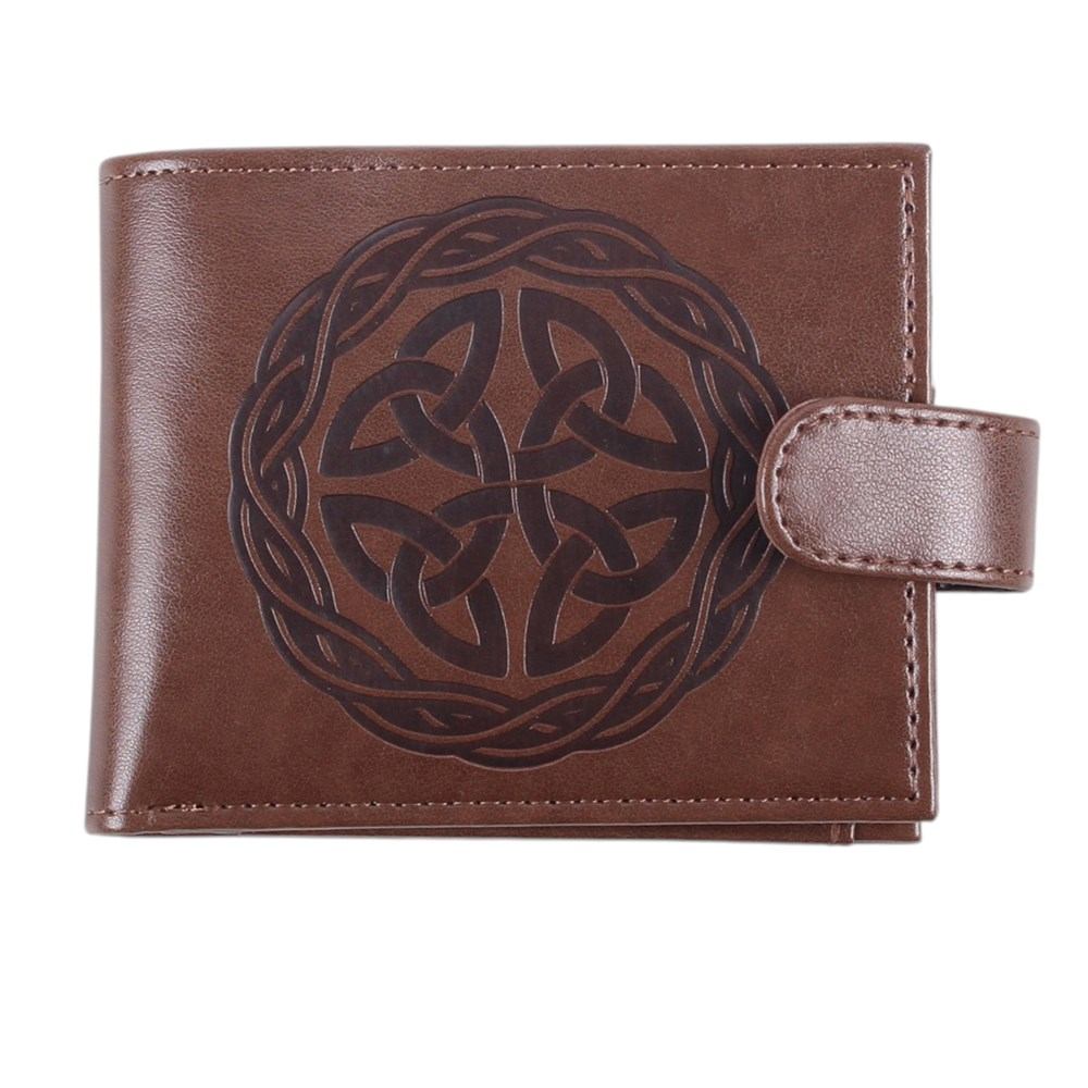 Something Different - Celtic Shield Knot Faux Leather Portefeuille - Marron